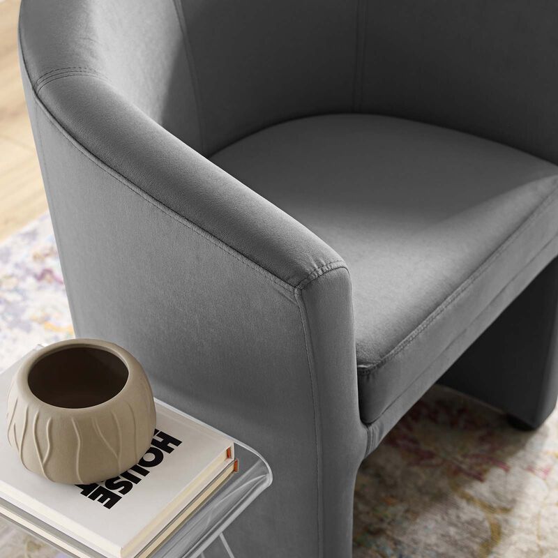 Divulge Performance Velvet Arm Chair and Ottoman Set image number 6