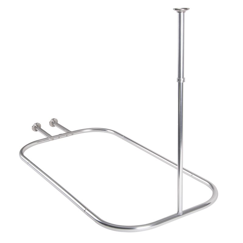 Utopia Alley Rustproof Aluminum Hoop Shower Rod With Ceiling Support for Clawfoot Tub, 58.3 Inch Size by 24 Inch image number 0