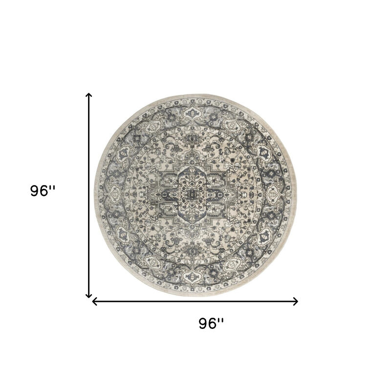 HomeRoots Floral Power Loom Round Rug image number 3