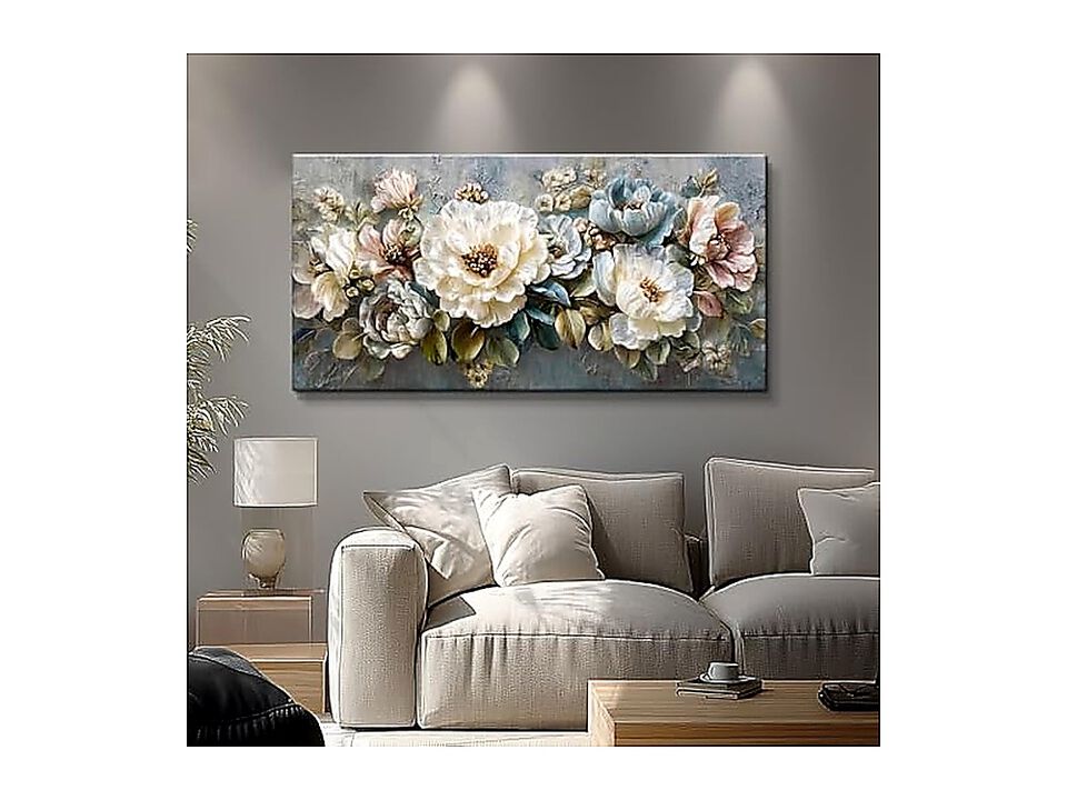 Floral Vintage Wall Art Decor Bedroom Large Flower Farmhouse Retro Canvas Walls