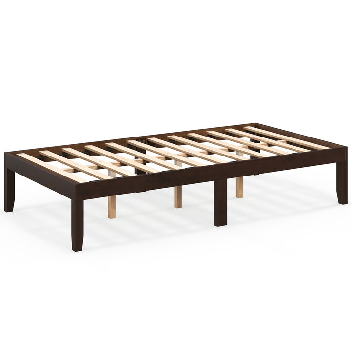 Platform Bed Frame with Wooden Slats Support for Sturdy Mattress Foundation and Modern Bedroom Style