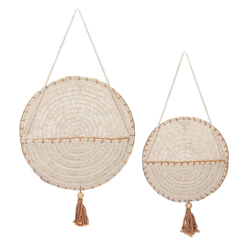 Violet Crochet Wall Hanging Storage (Set of 2) image number 0