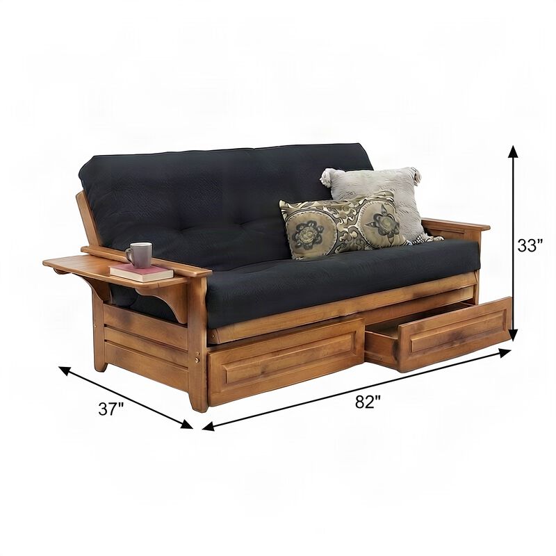 Phoenix Frame-Barbados Finish-Suede Black Mattress-Storage Drawers image number 5