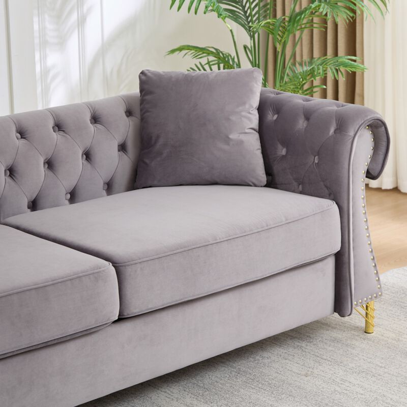 Brast Velvet Chesterfield Sofa image number 8
