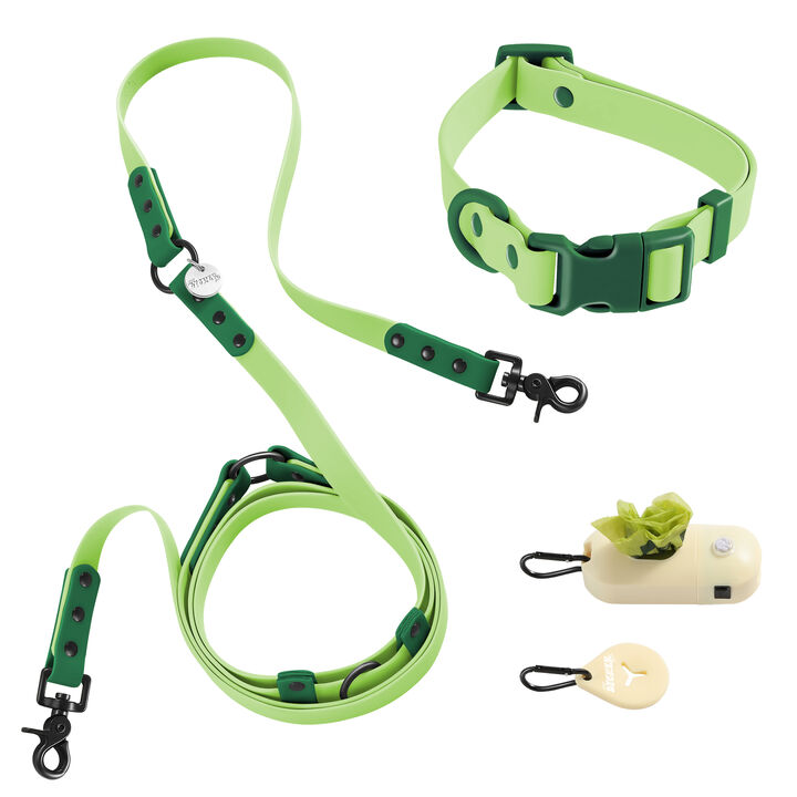 Luna Adjustable 6-in-1 Waterproof Hands-Free Leash and Collar with LED Flashlight