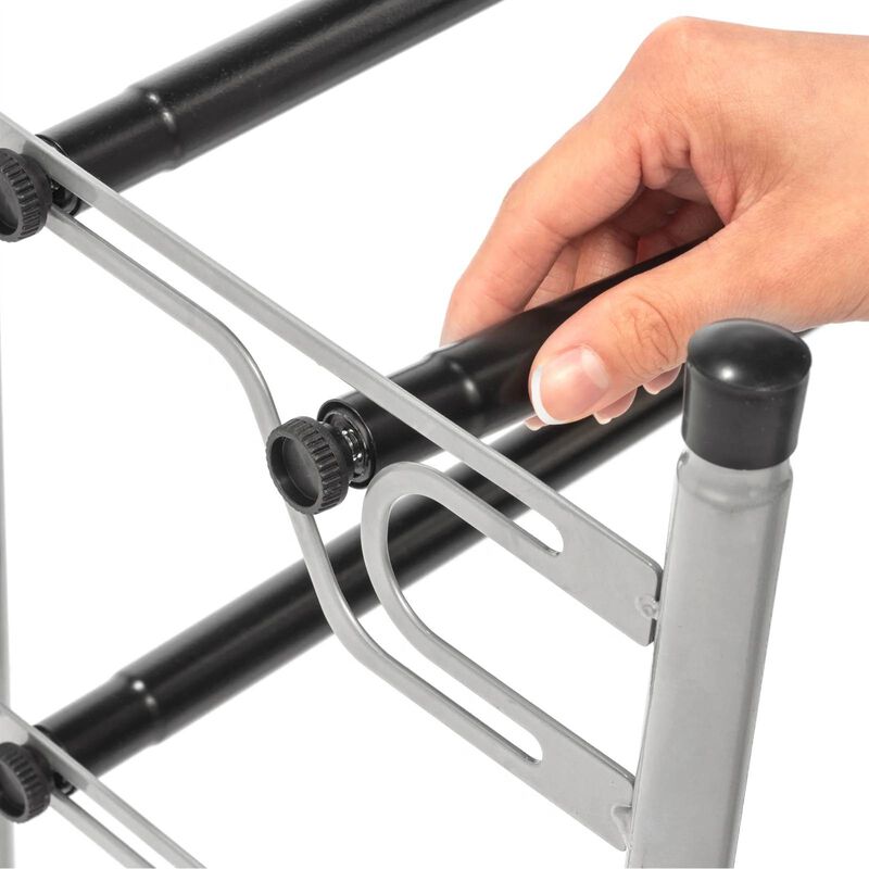 Hivvago Chrome 2 Tier Modern Metal Shoe Rack   Hold up to 7 Pair of Shoes