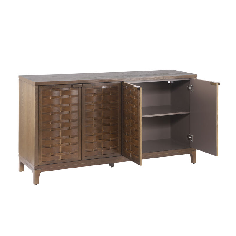 Kagvan 59 Inch Woven 4-Door Sideboard image number 3