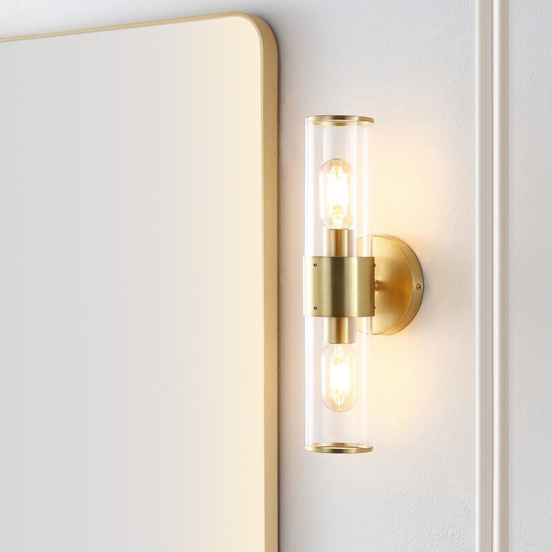 Quinn Mid Century Modern Iron/Acrylic LED Sconce