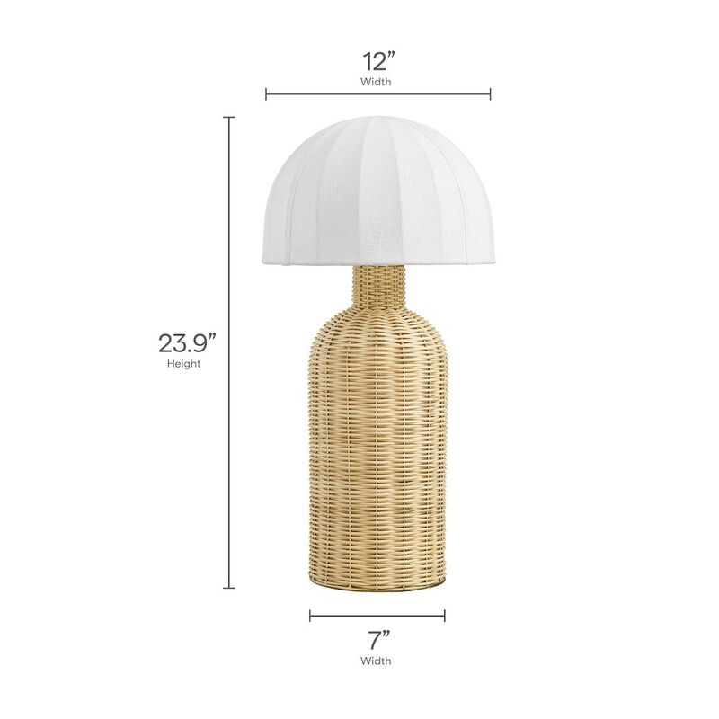 Santo Rattan Table Lamp With Dome Shade image number 1