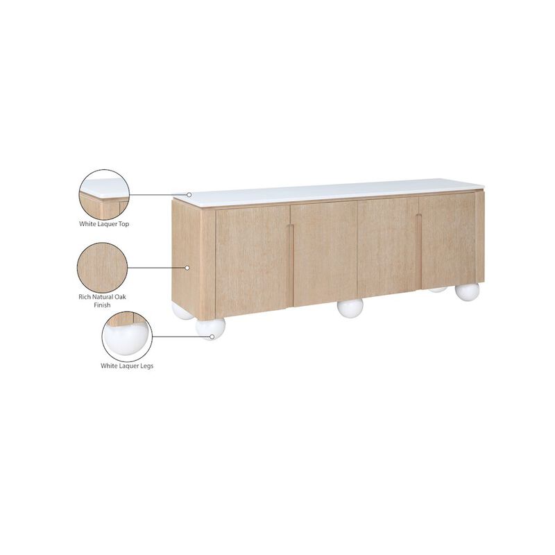 Meridian Furniture Cardiff Natural Sideboard/Buffet
