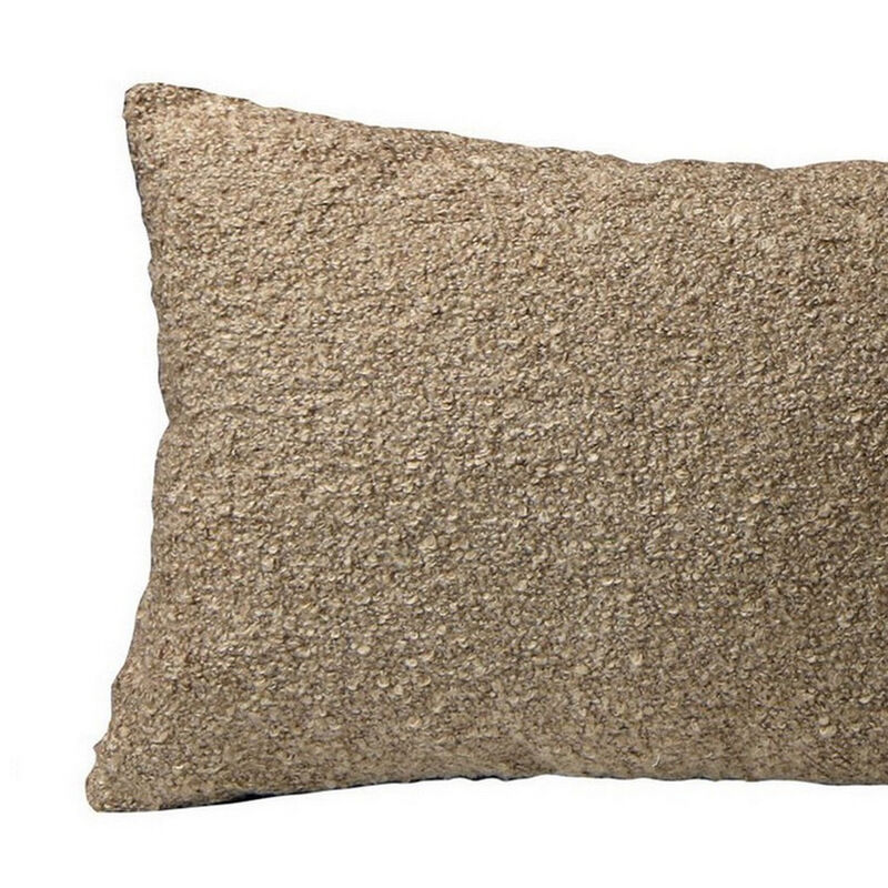 3 Modern Accent Throw Pillows, Animal Print, Sherpa Boucle, Brown, Beige - Benzara image number 2