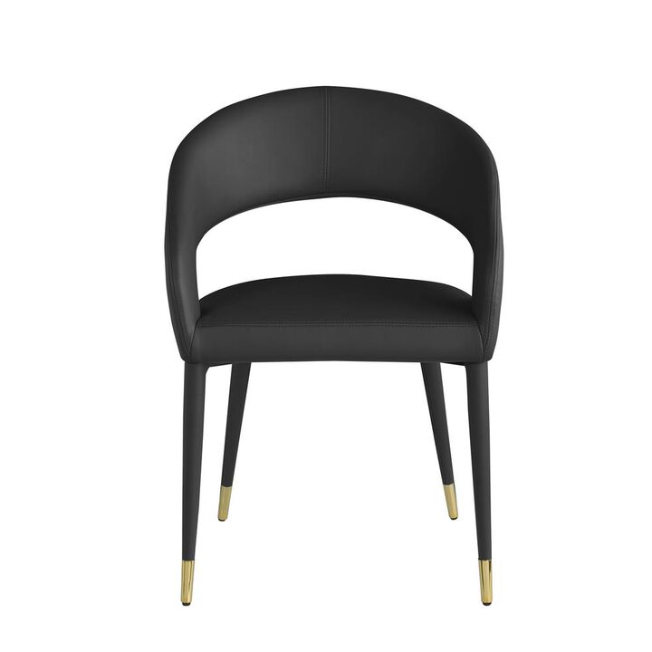 Jacques Faux Leather Black Dining Chairs (Set of 2)