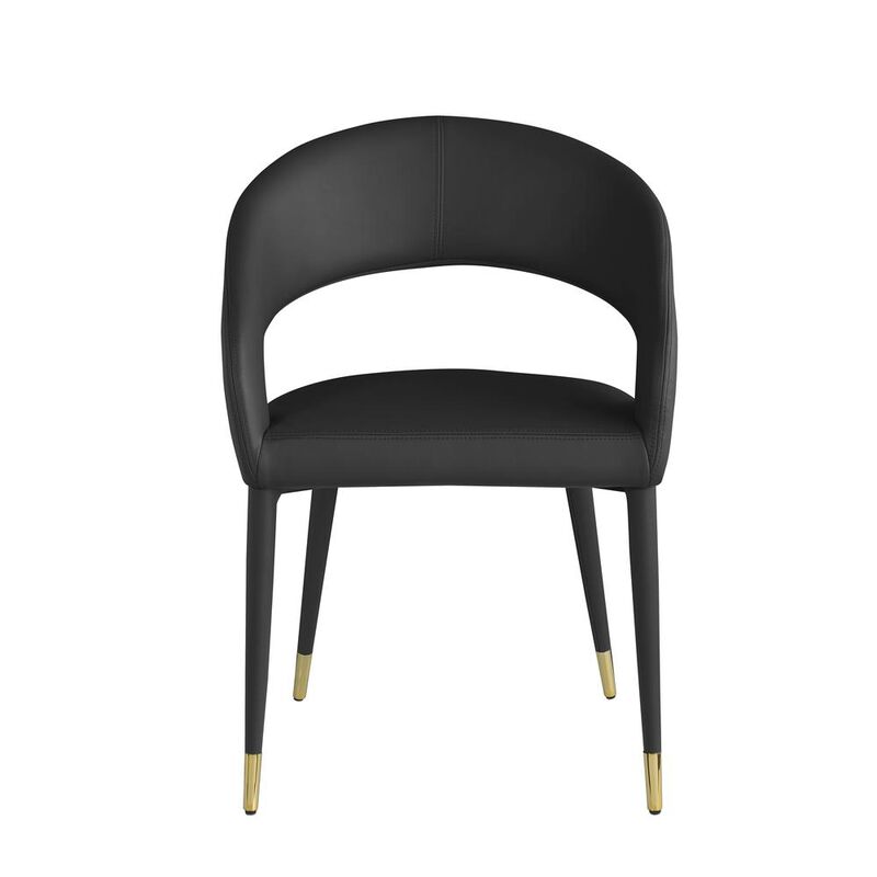 Jacques Faux Leather Black Dining Chairs (Set of 2)