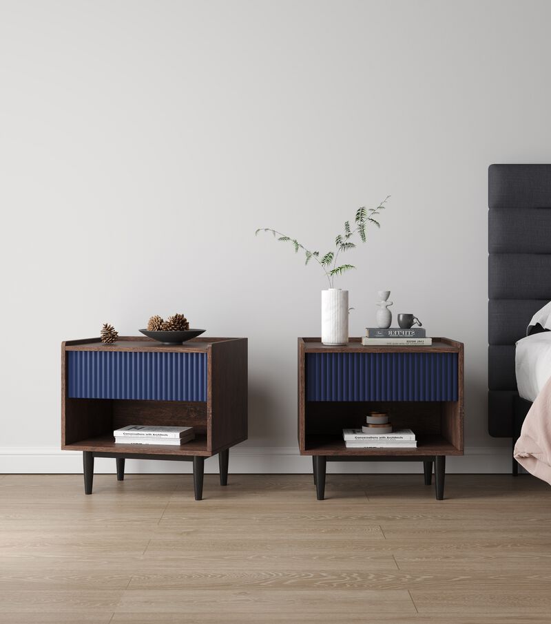 Duane Blue Nightstands (Set of 2)