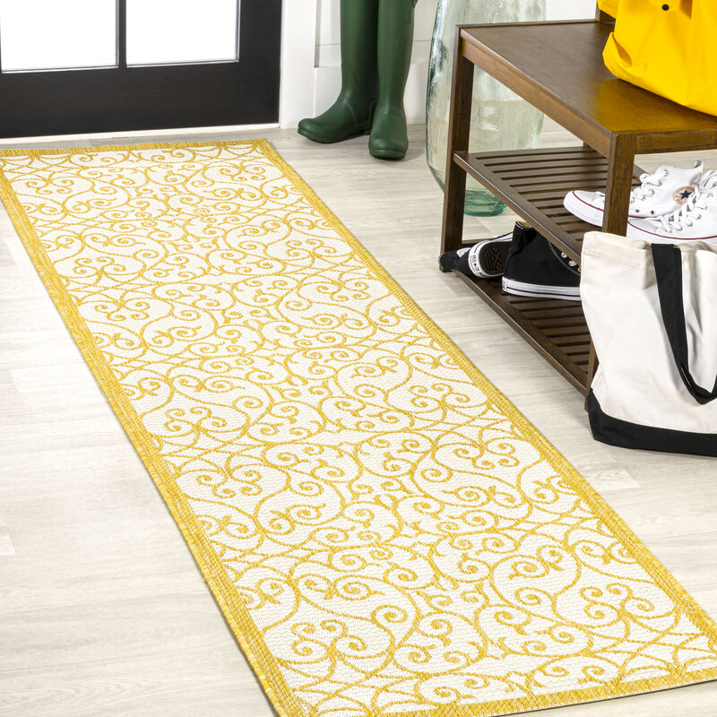 Madrid Vintage Filigree Textured Weave Indoor/Outdoor Area Rug