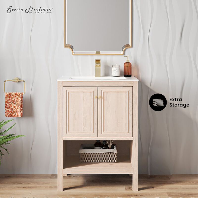 Chateau 24" Freestanding Bathroom Vanity in White Oak with Sink Top image number 1