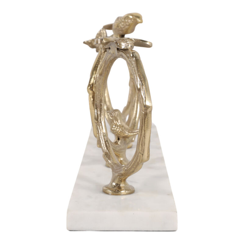 19x9" Birds On Branch Rings, Champagne/ White image number 2