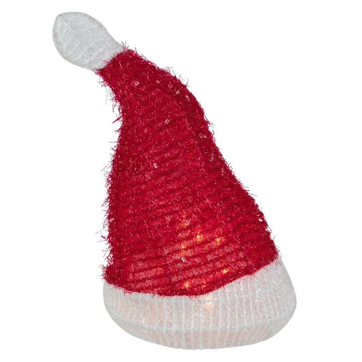 12.25" Lighted Santa Hat Christmas Tree Topper  Clear Lights