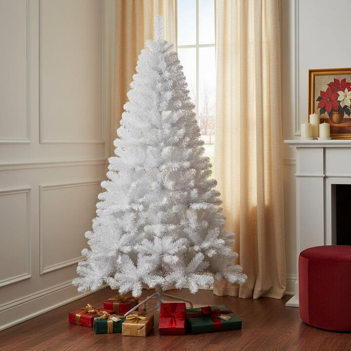 HomeRoots 8' White Full Pine Christmas Tree