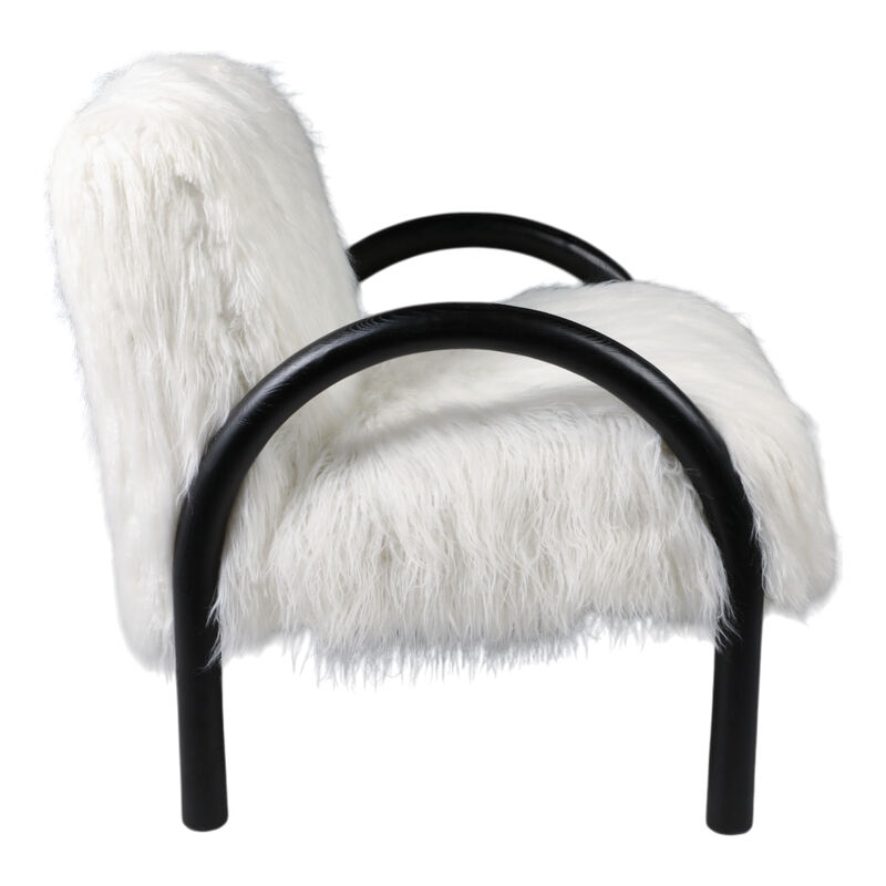 Curved Arm Furry Accent Chair image number 3