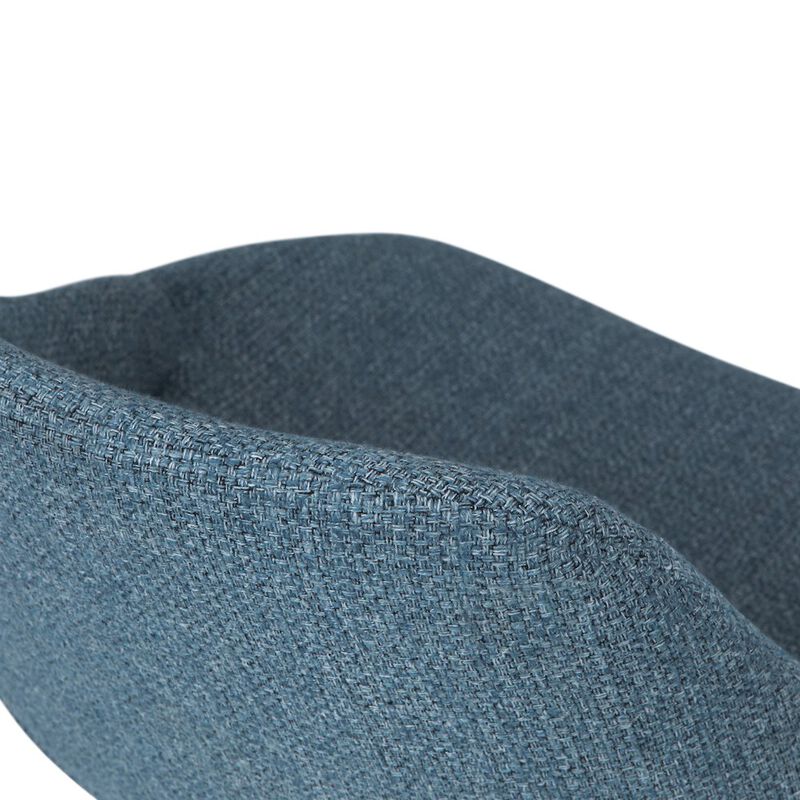 Simpli Home Malden Bentwood Dining Chair In Denim Blue Woven Fabric