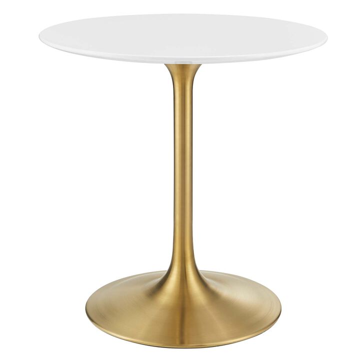 Modway - Lippa 28" Round Wood Dining Table Gold White