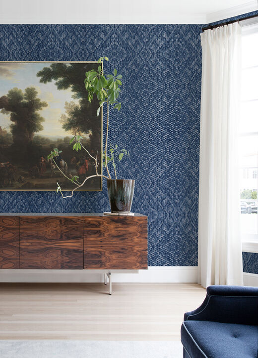 Felix Indigo Indigo Geometric Wallpaper