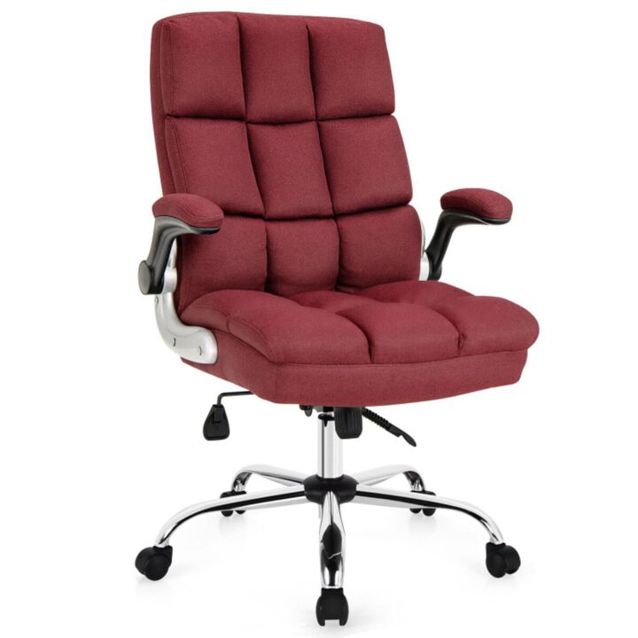 Hivvago Adjustable Swivel Office Chair with High Back and Flip-up Arm for Home and Office