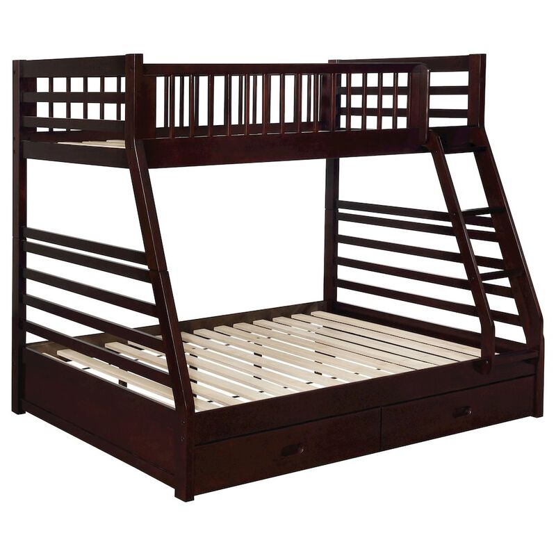 Coaster Co. of America Ashton 2-drawer Wood Twin Over Full Bunk Bed Cappuccino image number 0
