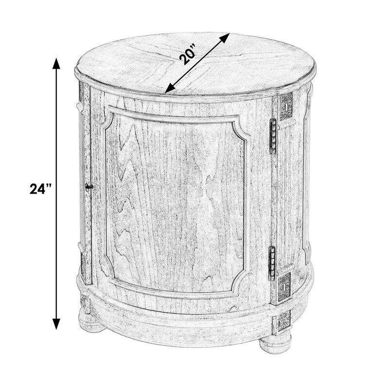 Butler Specialty Thurmond Drum 20W Drum Side Table, Beige