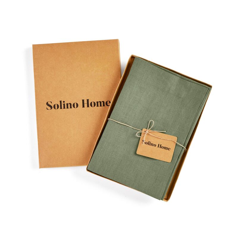Solino Home Fete 100% Linen Dinner Napkins &ndash; Set of 4, 20 x 20 in, Machine Washable, Holiday and Everyday Dining