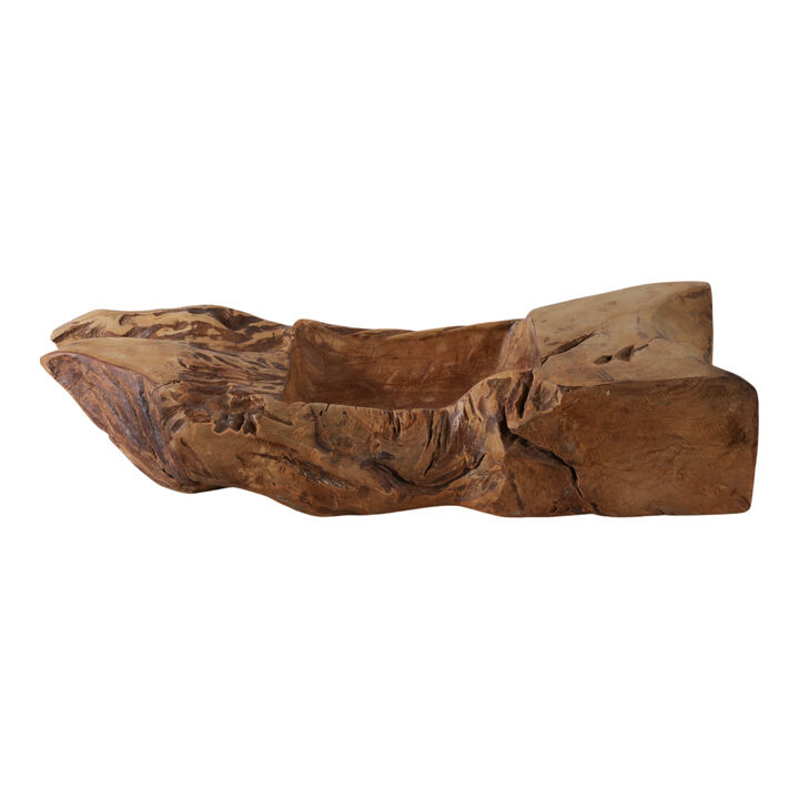 30x11" Teak Wood Bowl, Natural