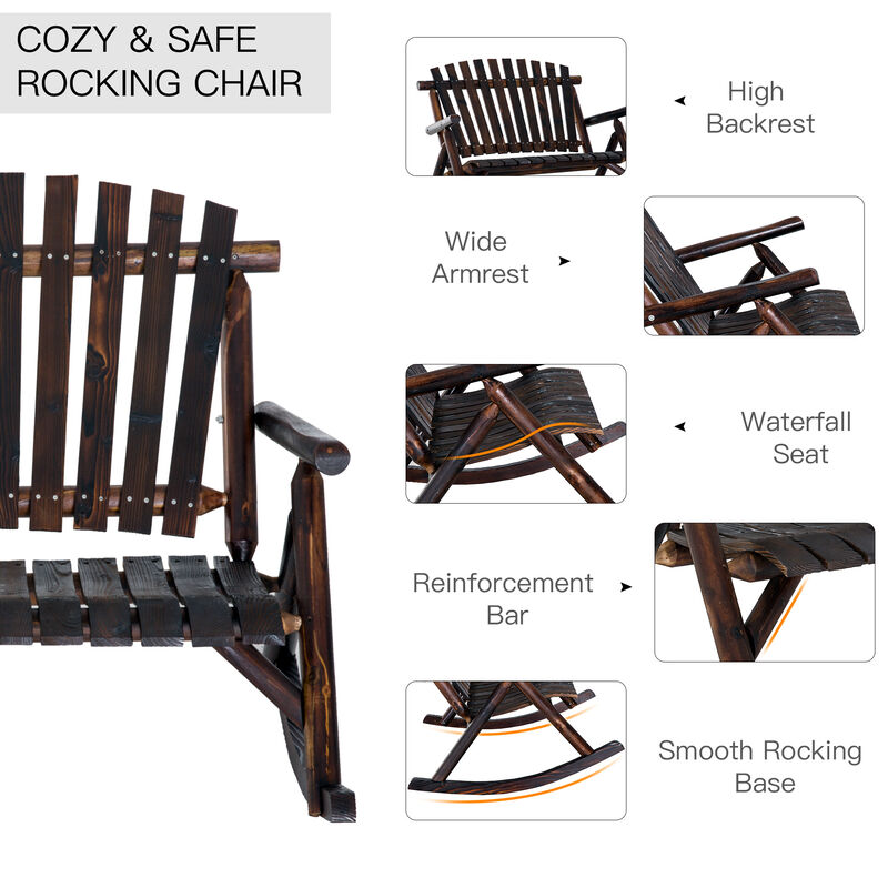 Hivvago Patio Adirondack Rocking Chair for Garden and Porch image number 5