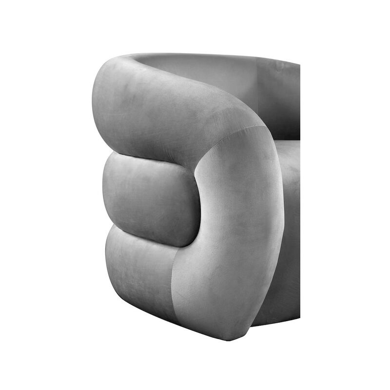 Meridian Furniture Roxbury Grey Velvet Accent Chair