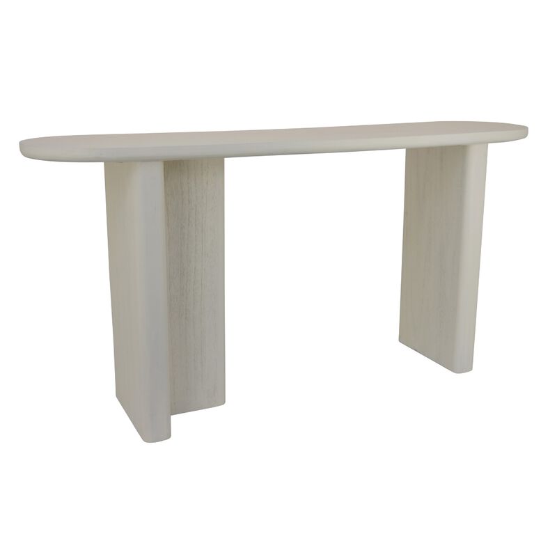 Console Table, White Wood, 63 Inch Rectangular Top with Minimalist Legs image number 0