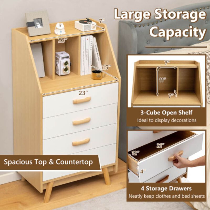 4-Drawer Dresser with 2 Anti-Tipping Kits for Bedroom image number 3