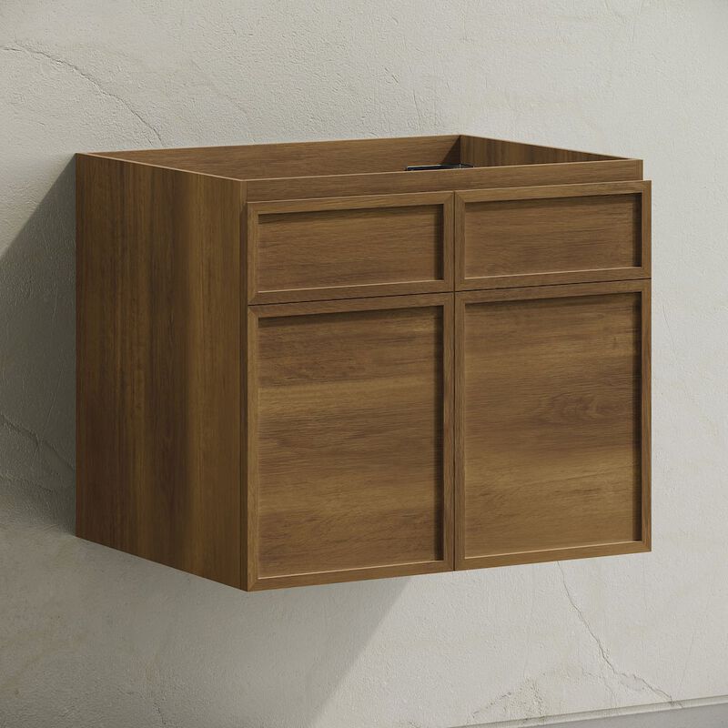 St. Tropez 24" Wall-Mounted Bathroom Vanity Cabinet without Top in Brown Oak image number 2
