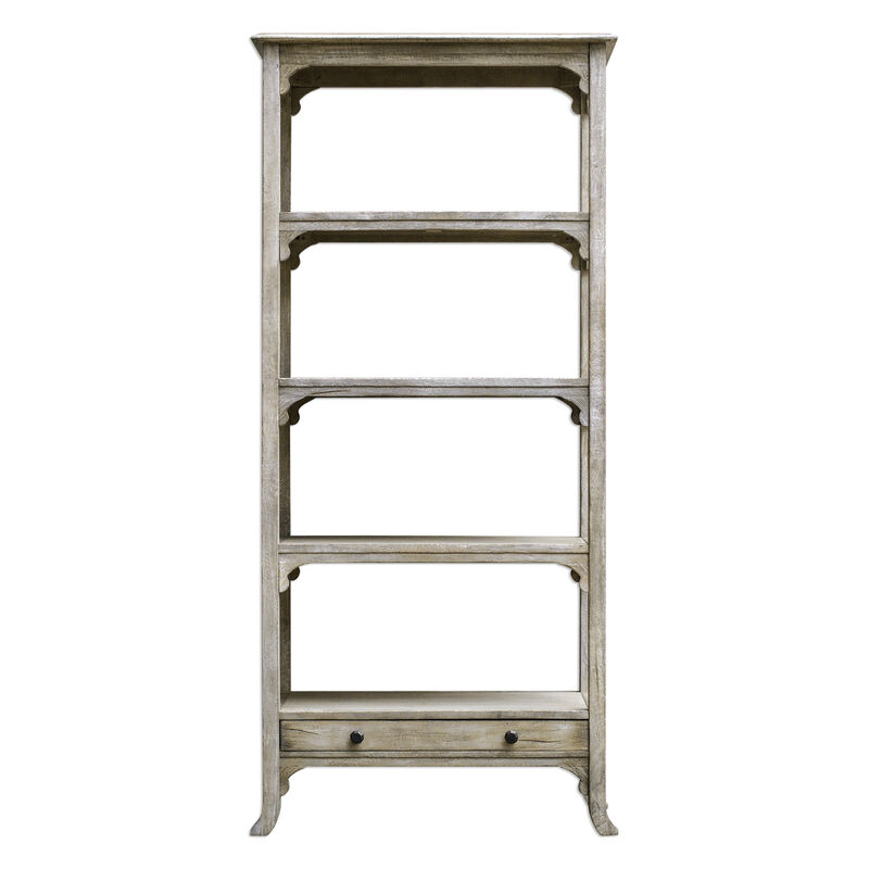 Bridgely Aged White Etagere