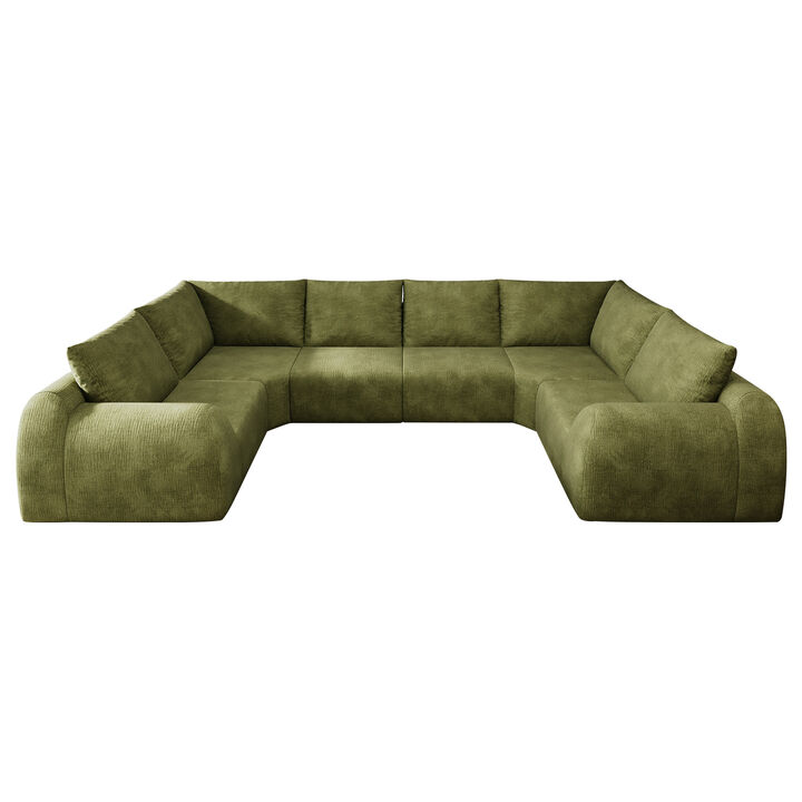 Sidgaf 135.5" 6 Seats U Shaped Modular Cloud Sofa