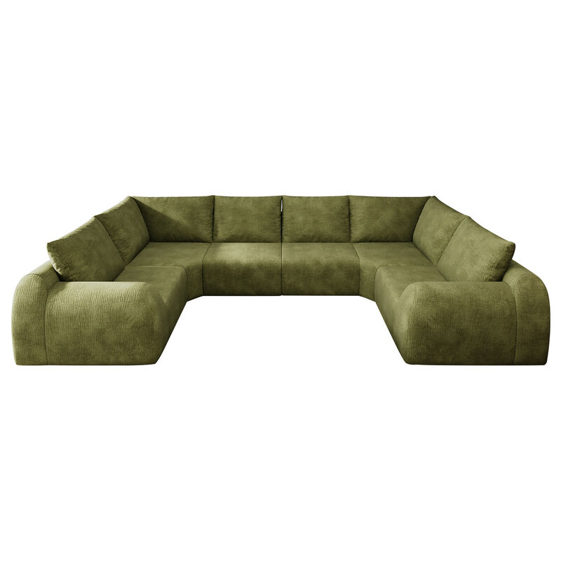 Sidgaf 135.5" 6 Seats U Shaped Modular Cloud Sofa image number 0