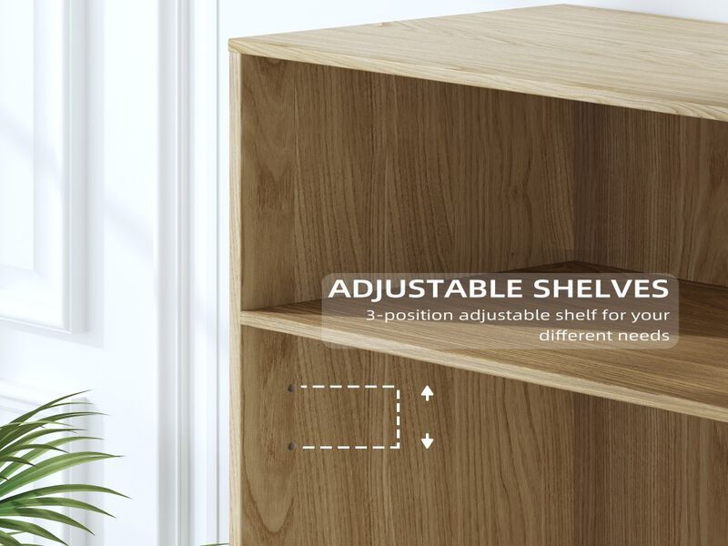 6-Story Doorless Wood Grain Decorative Storage Cabinet Bookshelf