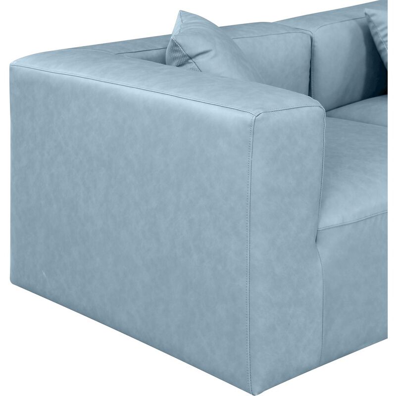 Meridian Furniture Cube Light Blue Vegan Leather Modular Sofa