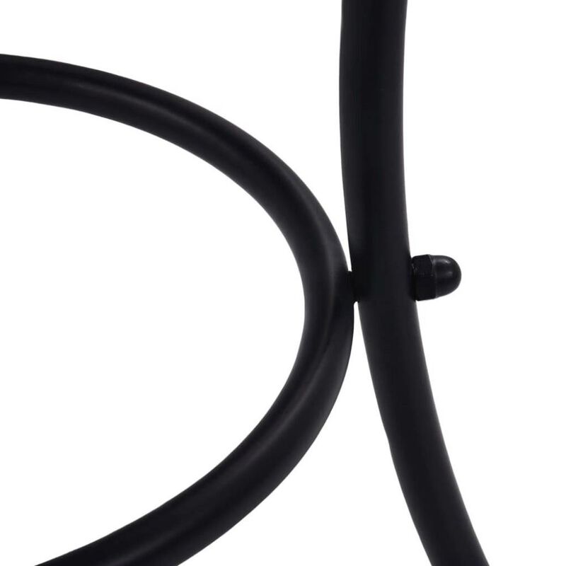 Hivvago Round Outdoor Patio Bistro Table Grey/Orange Mosaic Tiles and Metal Frame