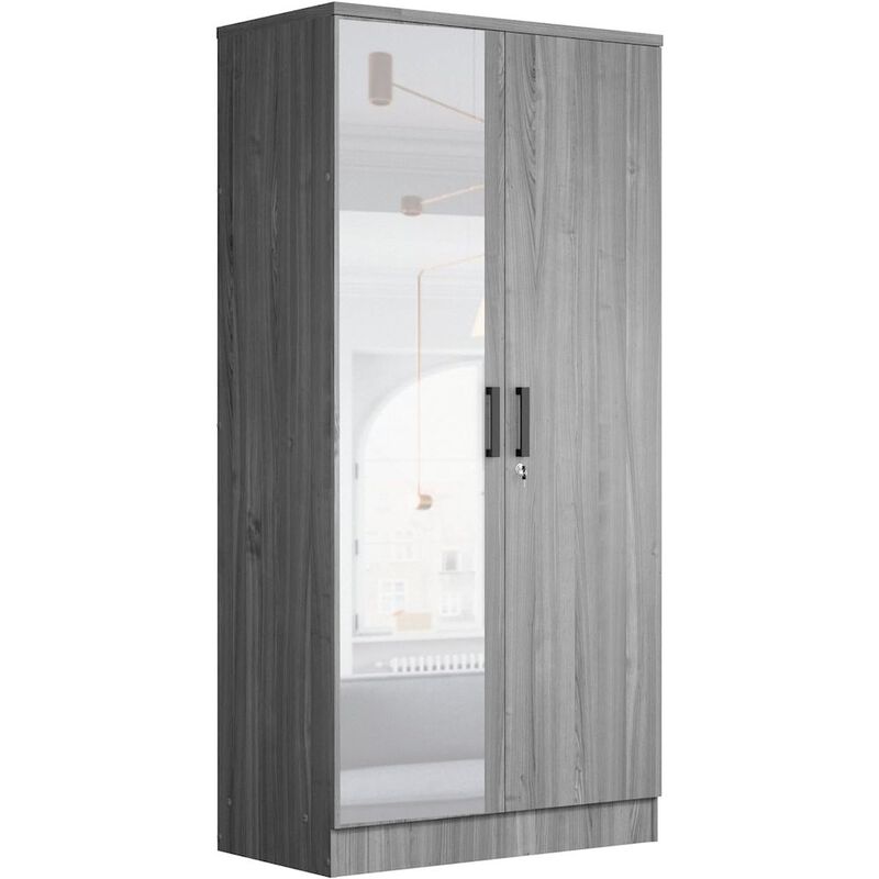 Woodpeckers Furniture And Mattress Two Door Armoire Wardrobe with Mirror