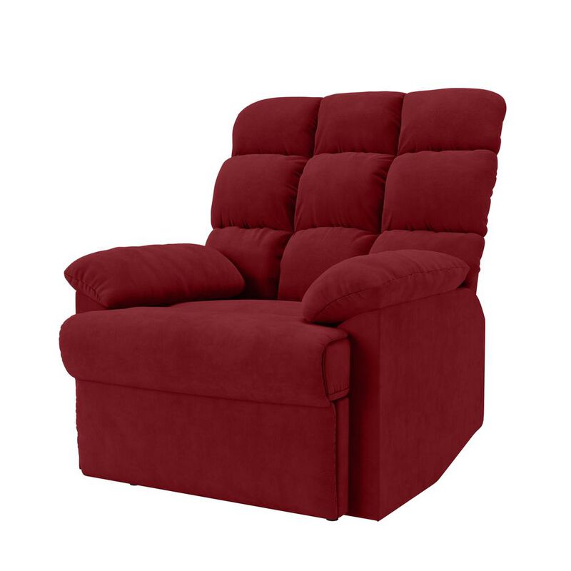 ProLounger Wall Hugger Recliner in Red Microfiber with Square Tufted Back image number 5