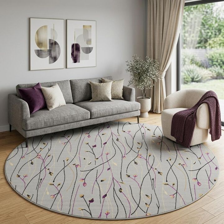 HomeRoots Floral Power Loom Area Rug