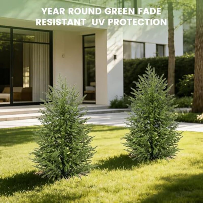 2 Pack Artificial Pine Plants UV Resistant Real Touch Outdoor Garden Porch Decor image number 3