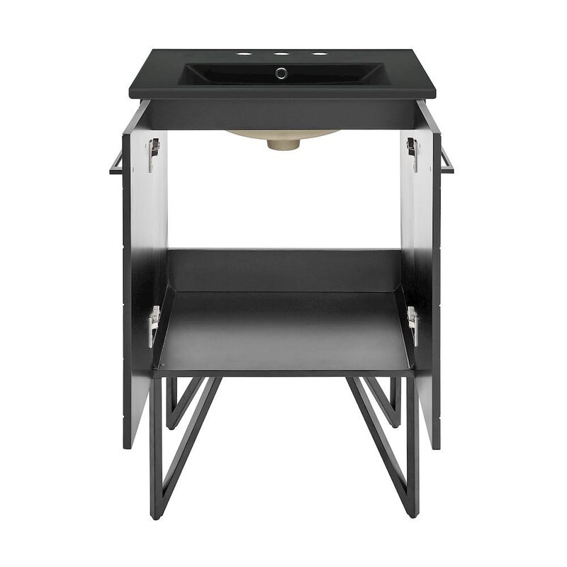 Annecy 24 in. Phantom Black Bathroom Vanity with 3-Hole Ceramic Sink Top image number 8