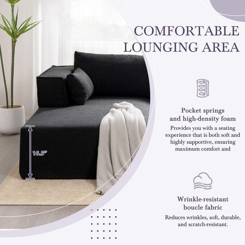 Merax Fully Compressed Modular Sectional Sofa with 1 Side Table