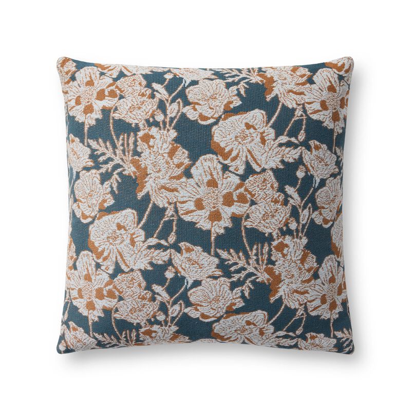 Matilda Blue/Orange 18''x18'' Cover w/ Down Pillow image number 0
